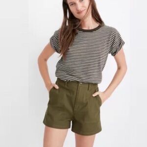 Madewell olive green camp shorts